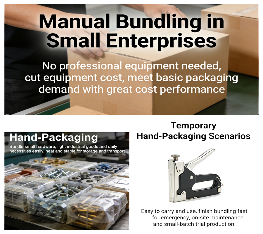 manual PET packing strap application