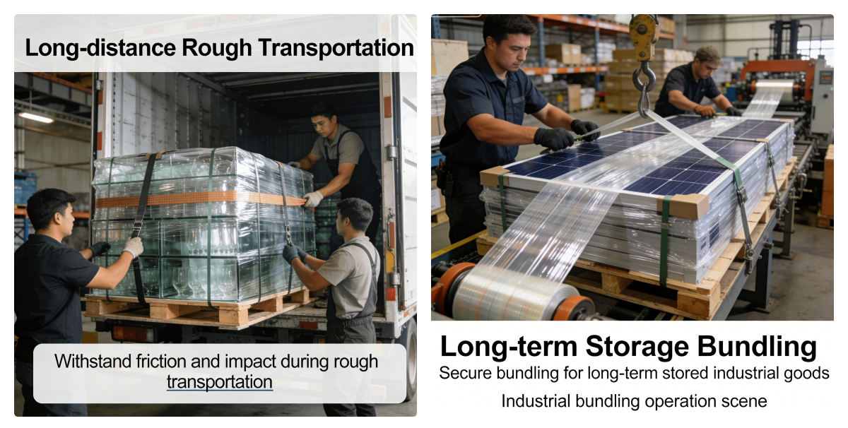 automatic PET plastic steel packing belt application