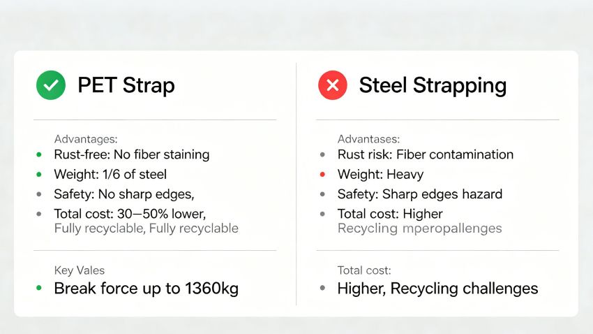 PET vs Steel Strapping for Cotton Bales