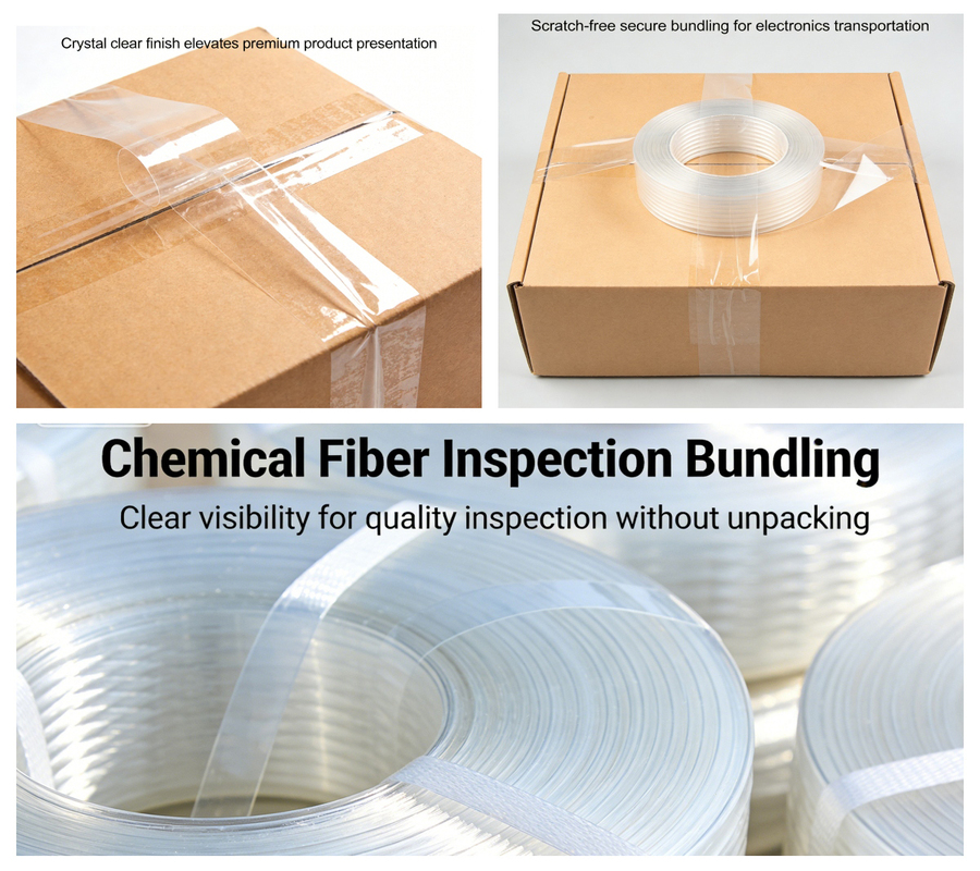 PET transparent strap application