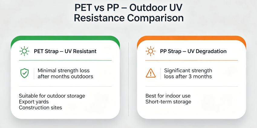 PET Strap vs PP Strap – Outdoor UV Resistance Comparison