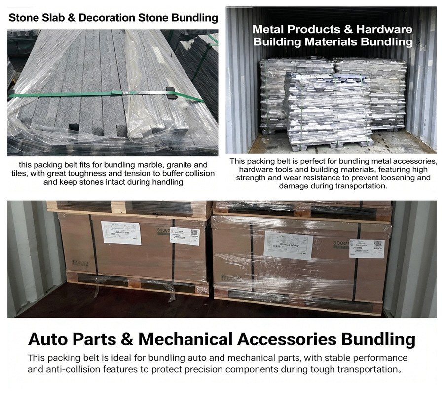 PET plastic steel packing belt application