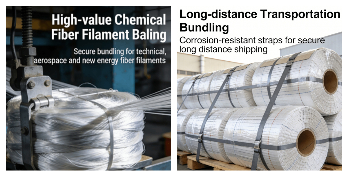 PET chemical fiber packing belt application