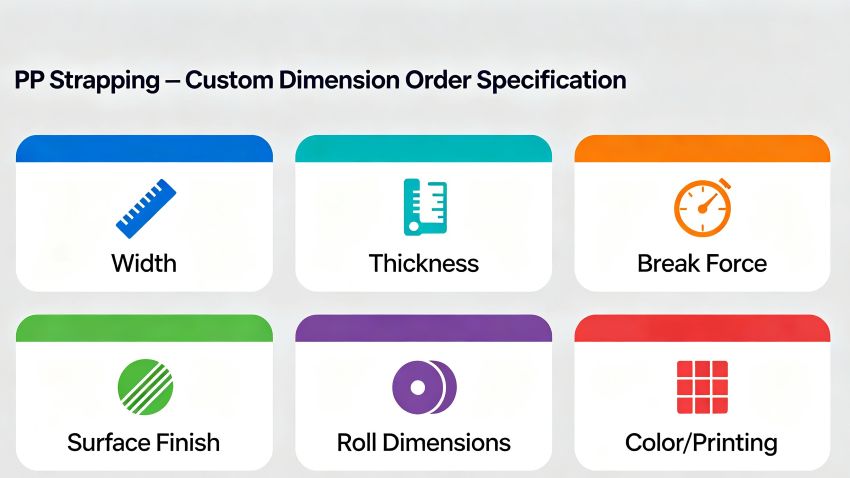 PP Strapping Custom Dimension Order Specification