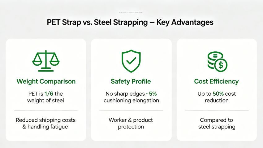 PET Strap vs. Steel Strapping